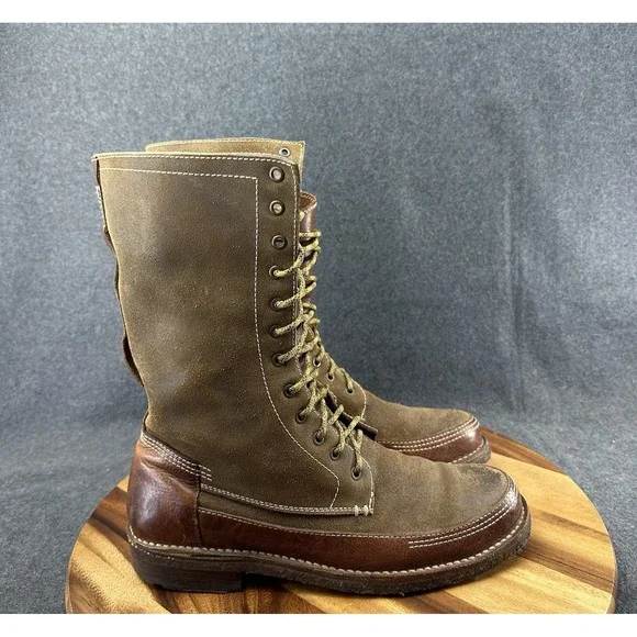 Frye Boots Tuscarora Owen Fold Over Boots Leather Mens Size 11D Brown 37766 - Picture 1 of 10